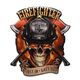 AN EMBOSSED TIN PLATE - FIRE FIGHTER