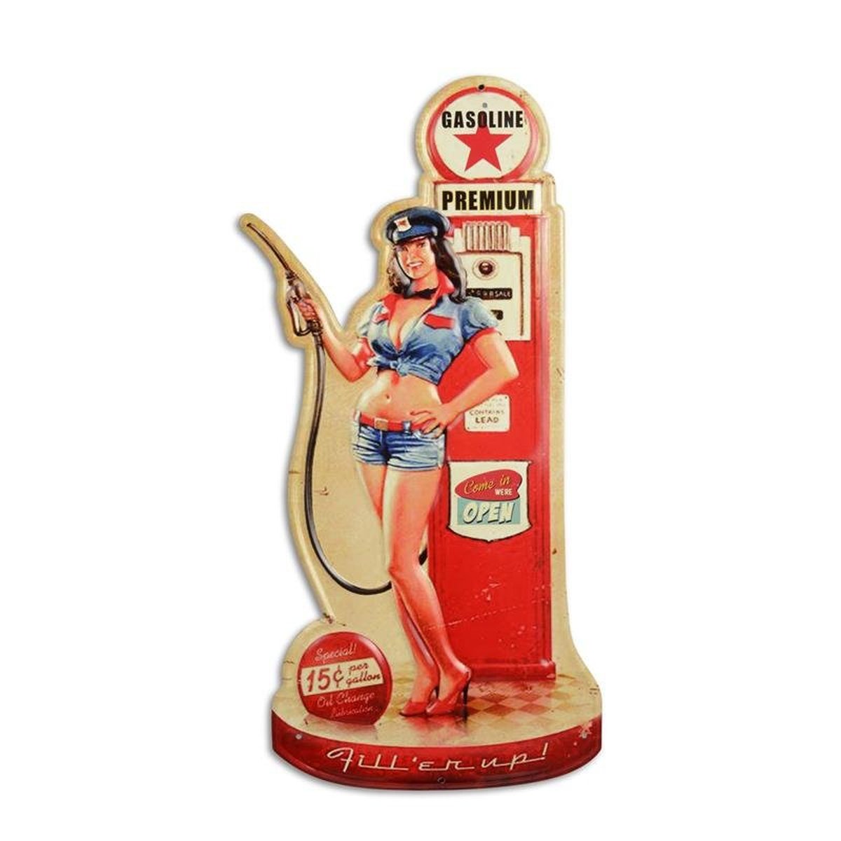 An Embossed Tin Plate - Gasoline