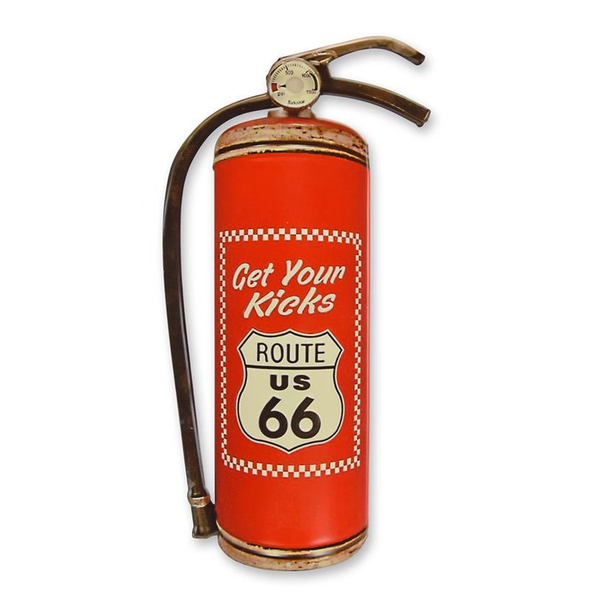 AN EMBOSSED TIN PLATE - GET YOUR KICKS