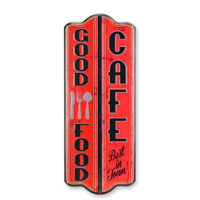 AN EMBOSSED TIN PLATE - GOOD FOOD CAFE