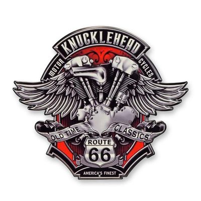 AN EMBOSSED TIN PLATE - KNUCKLEHEAD