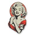 AN EMBOSSED TIN PLATE - MARILYN