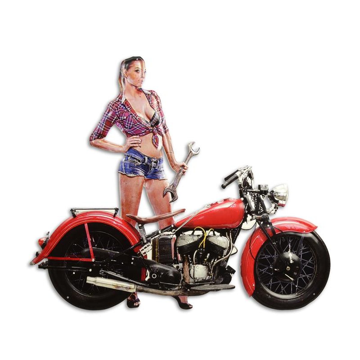 AN EMBOSSED TIN PLATE - MOTORCYCLE