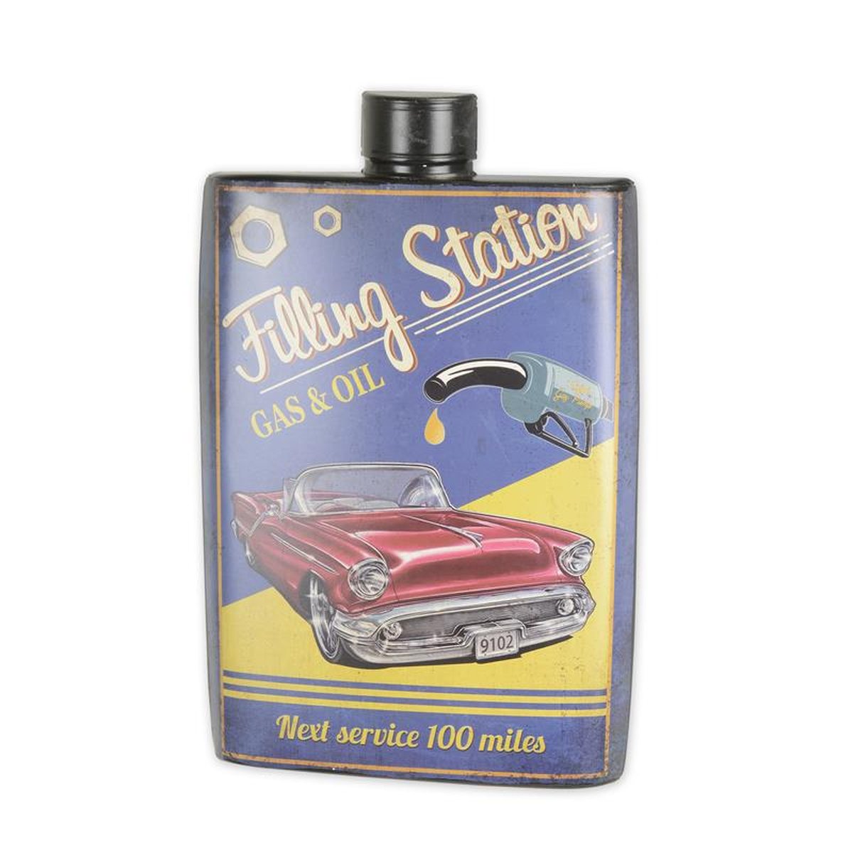 AN EMBOSSED TIN PLATE OIL CAN - GAS & OIL