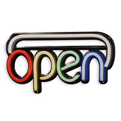 AN EMBOSSED TIN PLATE - OPEN