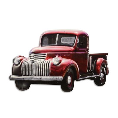 AN EMBOSSED TIN PLATE - PICK-UP TRUCK