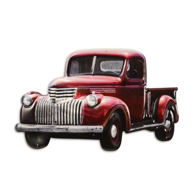 AN EMBOSSED TIN PLATE - PICK-UP TRUCK