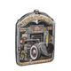 AN EMBOSSED TIN PLATE - RAT-ROD-GARAGE