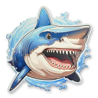 AN EMBOSSED TIN PLATE - SHARK