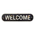 AN EMBOSSED TIN PLATE - WELCOME