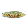 AN EMBOSSED TIN PLATE - WELCOME TO PARADISE