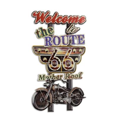 AN EMBOSSED TIN PLATE - WELCOME TO THE ROUTE 66