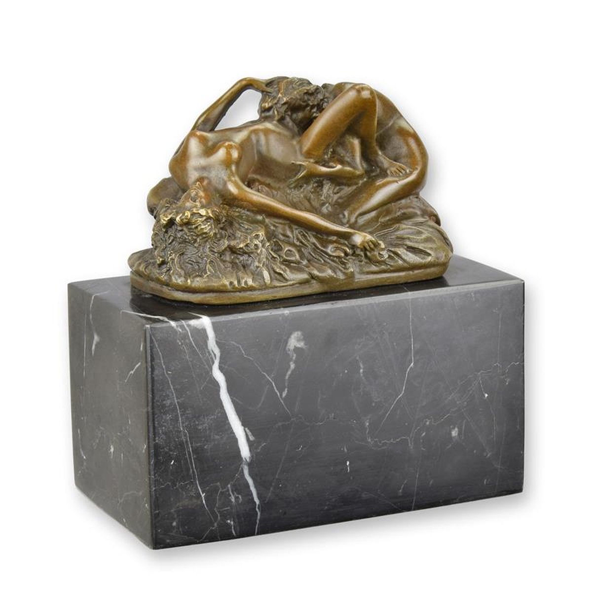 AN EROCTIC BRONZE SCULPTURE