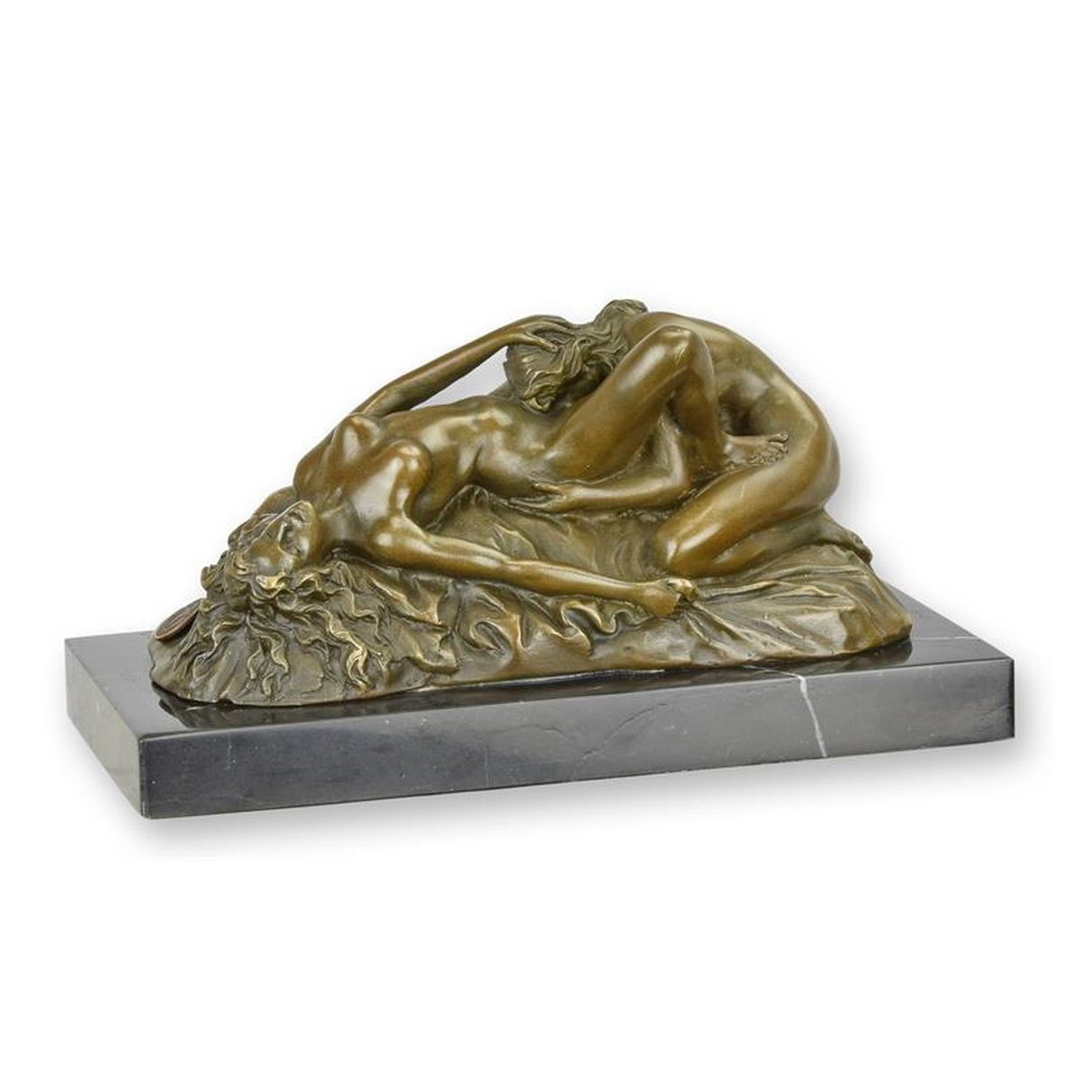 AN EROTIC BRONZE SCULPTURE