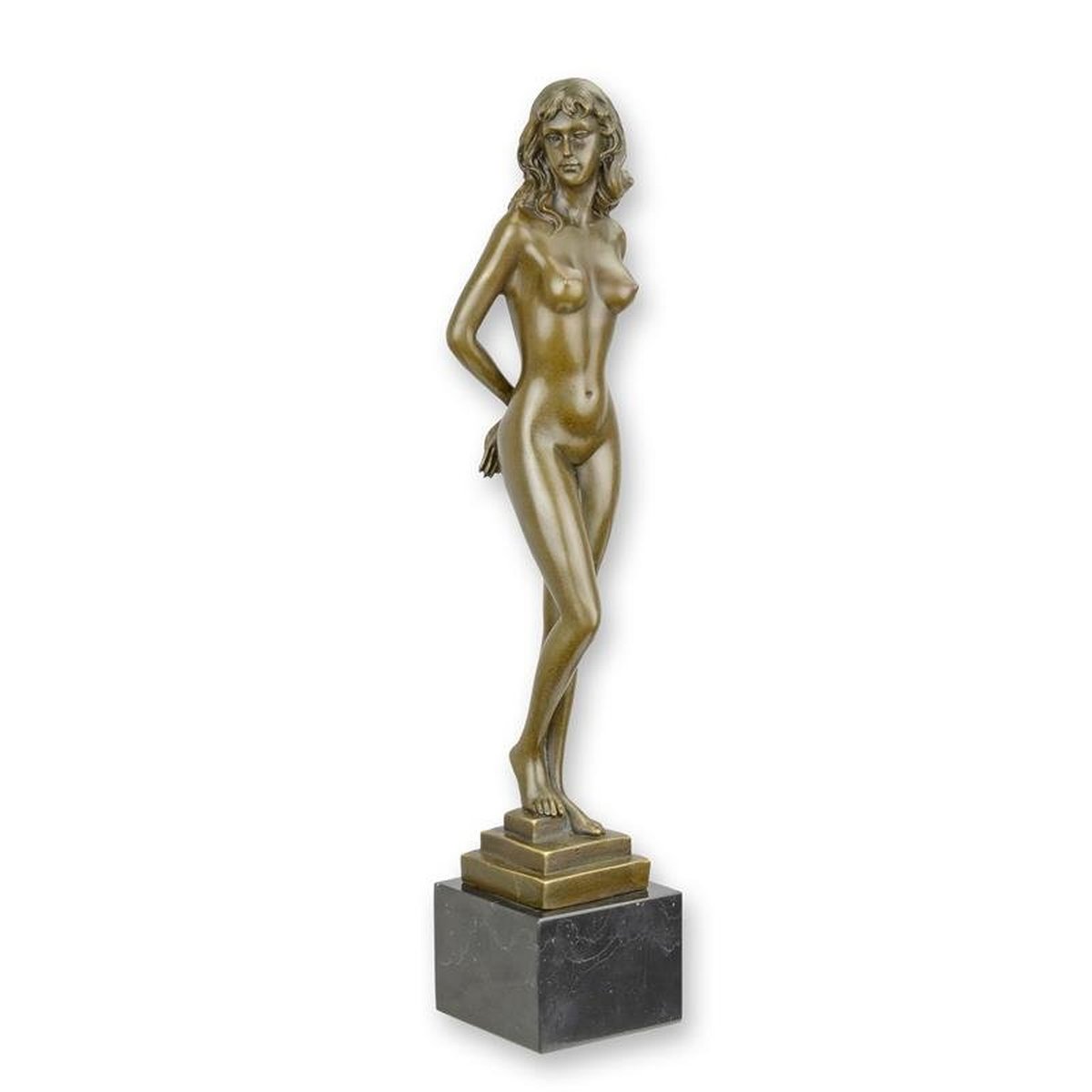 An Erotic Bronze Sculpture of a Female Nude