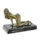 AN EROTIC BRONZE SCULPTURE OF A FEMALE NUDE