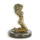 AN EROTIC BRONZE SCULPTURE OF A FEMALE NUDE