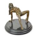 AN EROTIC BRONZE SCULPTURE OF A FEMALE NUDE