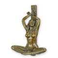 AN EROTIC BRONZE SCULPTURE OF A HANDCUFFED FEMALE NUDE
