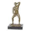 AN EROTIC BRONZE SCULPTURE OF A MALE NUDE