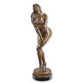 AN EROTIC BRONZE SCULPTURE OF A PIN-UP GIRL