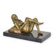 AN EROTIC BRONZE SCULPTURE OF A RECLINING FEMALE
