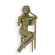 AN EROTIC BRONZE SCULPTURE OF A SEMI NUDE FEMALE ON CHAIR