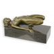 AN EROTIC BRONZE SCULPTURE OF A STRETCHING NUDE