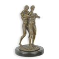 AN EROTIC BRONZE SCULPTURE OF TWO MALE NUDES