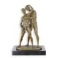 AN EROTIC BRONZE SCULPTURE OF TWO MALE NUDES
