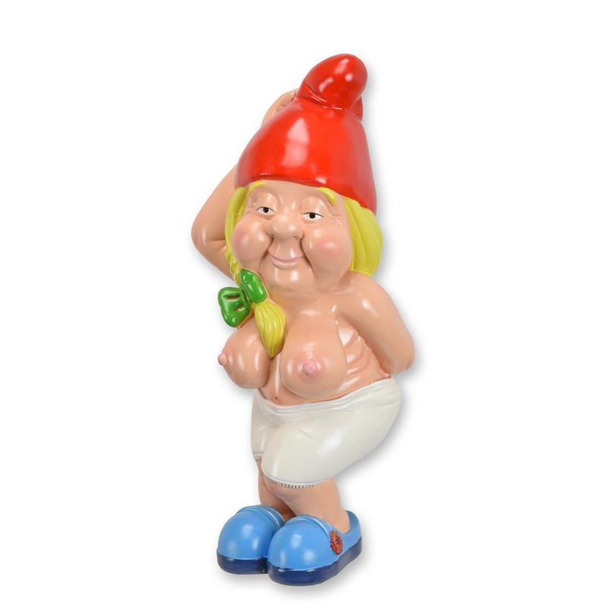AN EROTIC RESIN FEMALE GARDEN GNOME