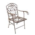 AN IRON ARMCHAIR - BROWN