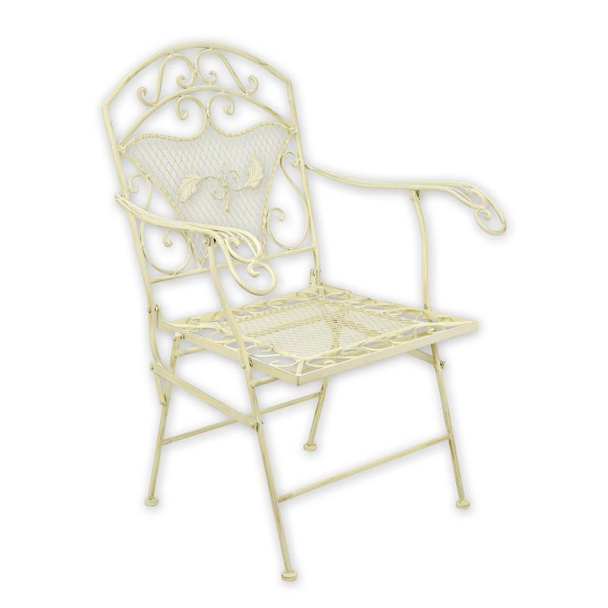 AN IRON ARMCHAIR - WHITE