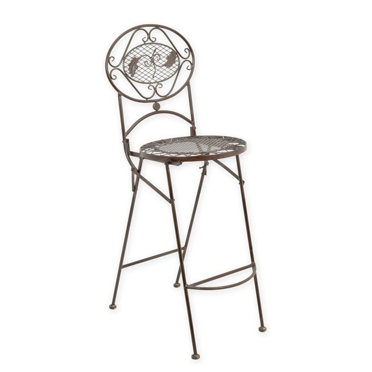 AN IRON BAR CHAIR - BROWN