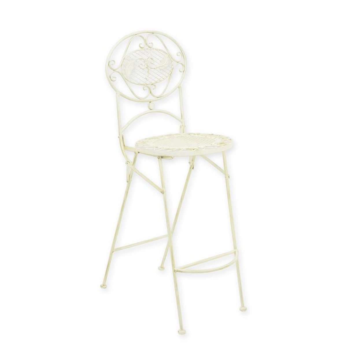 AN IRON BAR CHAIR - WHITE