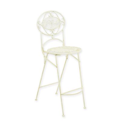 AN IRON BAR CHAIR - WHITE
