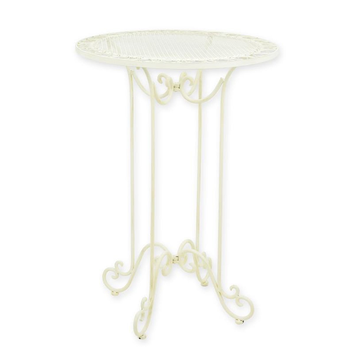 AN IRON BAR TABLE - WHITE