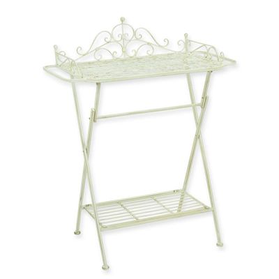 AN IRON BATHROOM TABLE - WHITE