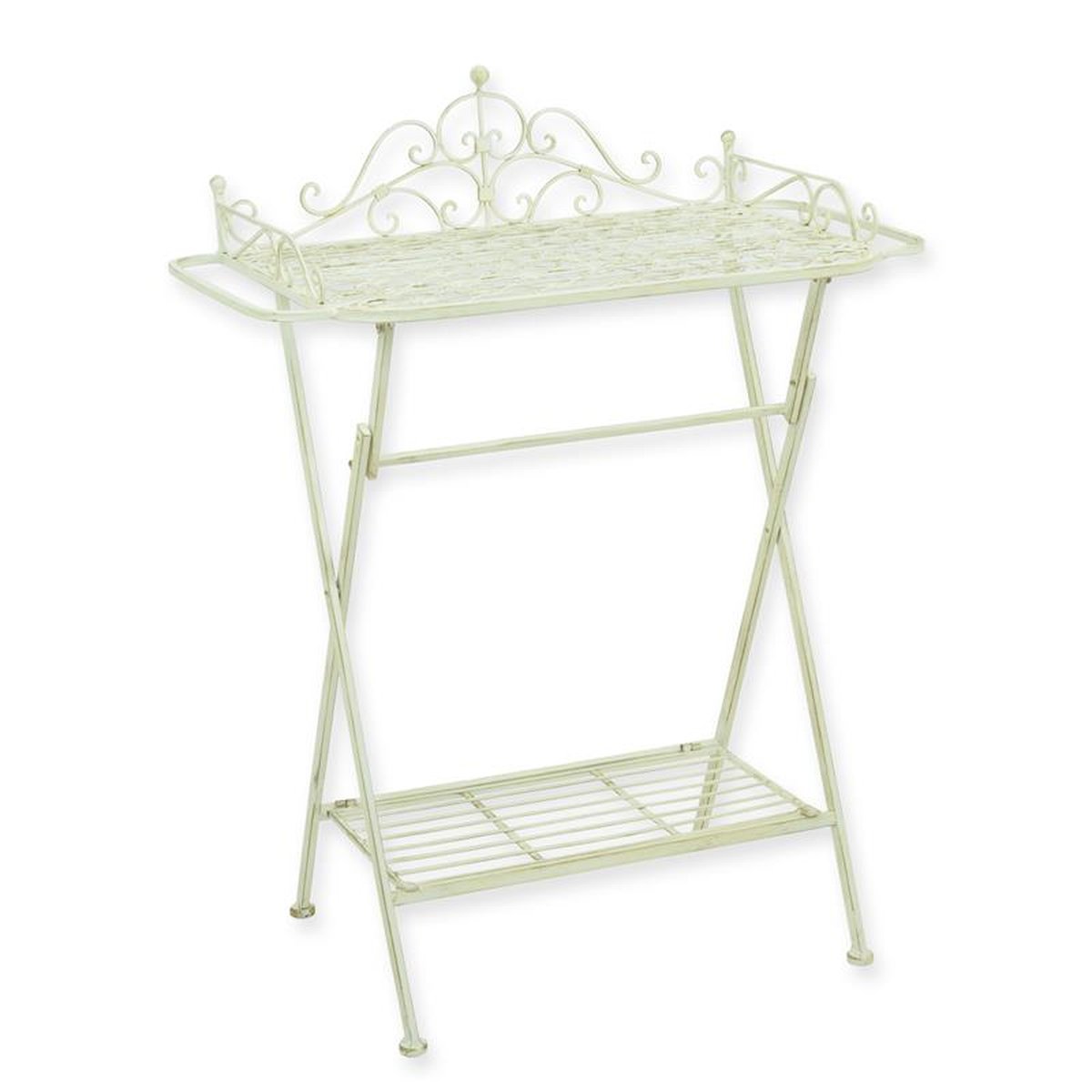 AN IRON BATHROOM TABLE - WHITE