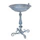 AN IRON BIRD BATH - ANTIQUE BLUE