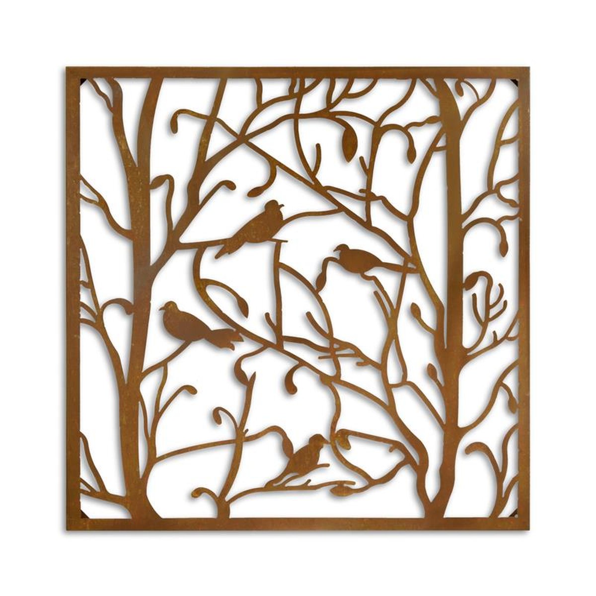 AN IRON BIRDS IN TREE WALL DECOR