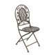 AN IRON BISTRO CHAIR - BROWN