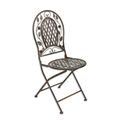 AN IRON BISTRO CHAIR - BROWN