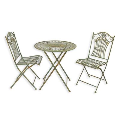 AN IRON BISTRO SET - GREEN