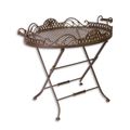AN IRON BUTLER TABLE - BROWN