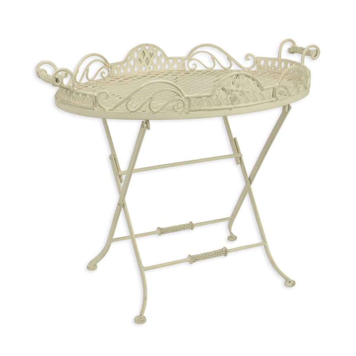AN IRON BUTLER TABLE - WHITE