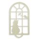 AN IRON CAT IN WINDOW WALL DECOR - WHITE