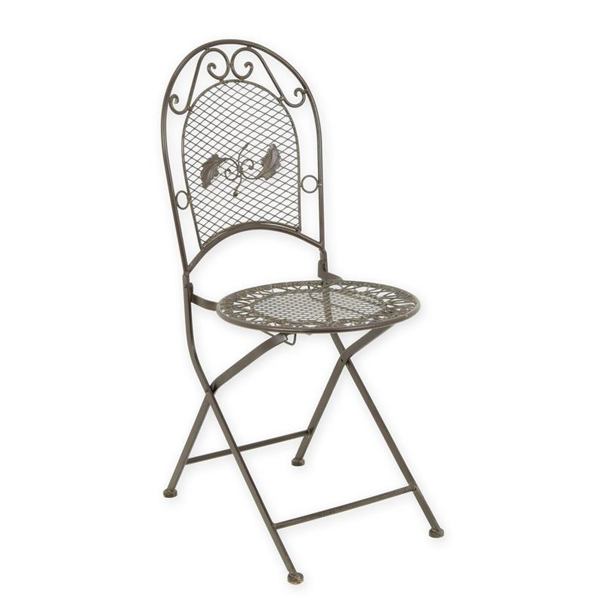 AN IRON CHAIR - BROWN