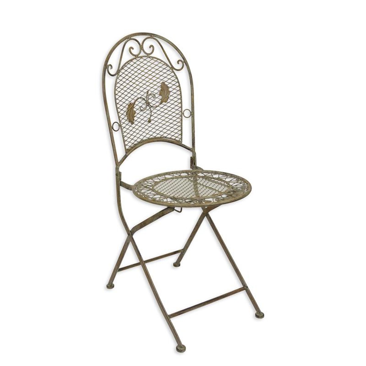 AN IRON CHAIR - WEATHERED GREEN