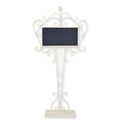 AN IRON CHALKBOARD ON STAND - WHITE
